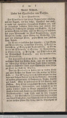 Vierter Abschnitt. Länder des Churfürsten von Sachsen