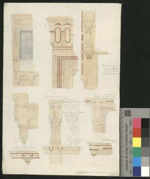 Architektonische Details einer Fassade im Stil des Historismus