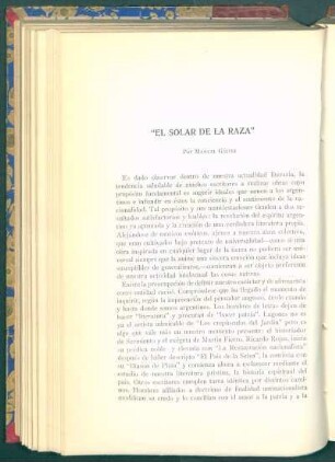"El solar de la raza"