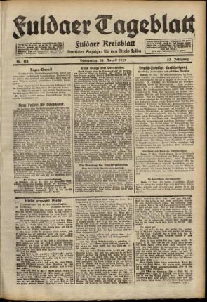 Ausgabe vom Donnerstag, den 18. August 1921.