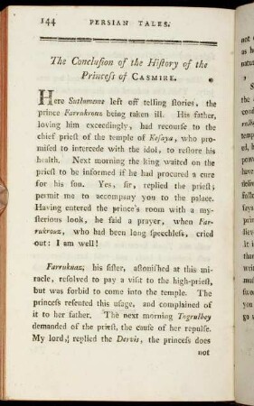 The Conclusion of the History of the Princess of Casmire.