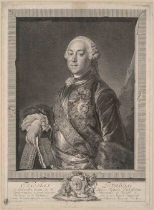 Bildnis Eszterhazy von Galántha, Nikolaus Joseph, (Graf, seit 1783), Fürst, Geheimrat, Feldzeugmeister, Bläser (1714-1790)