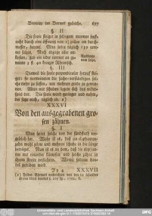 XXXVI Von den ausgegrabenen grosen zähnen.