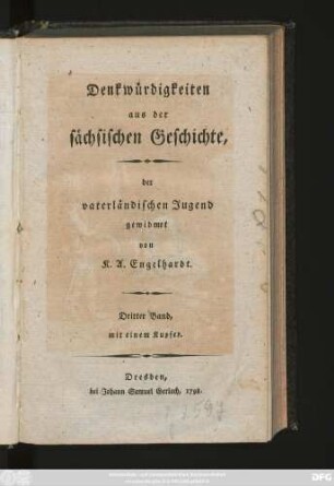 Bd. 3: Thüringische Bauernunruhen im Jahre 1525, angezettelt von Thomas Münzer : Mit einem Kupfer