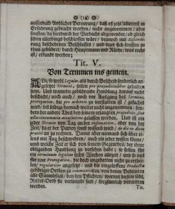 Tit. V. Von Terminen ins gemein