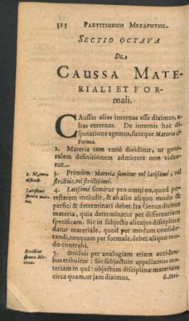 Sectio Octava. De Caussa Materiali Et Formali.
