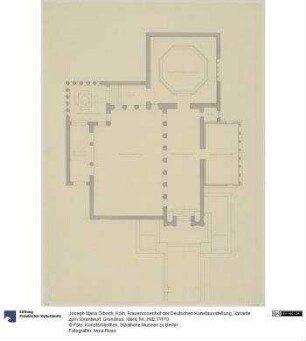 Köln, Frauenrosenhof der Deutschen Kunstausstellung, Variante zum Vorentwurf, Grundriss