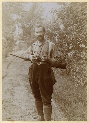 Rudolf Zimmermann : Portrait von Rudolf Zimmermann bei der Jagd in Königswartha.