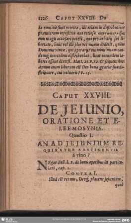 Caput XXVIII. De Ieiunio, Oratione Et Eleemosynis