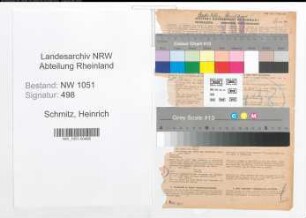 Entnazifizierung Heinrich Schmitz , geb. 28.02.1894 (Lehrer)