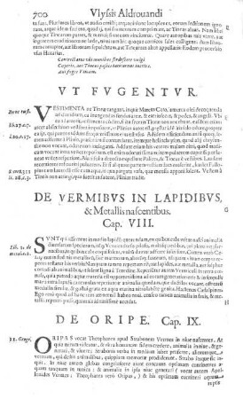 De Vermibus in Lapidibus, & Metallisnascentibus. Cap. VIII.