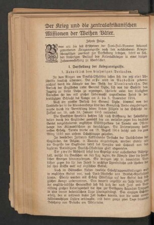 Der Krieg und die zentralafrikanischen Missionen der Weißen Väter