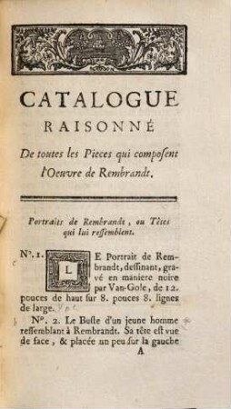 Catalogue raisonné de toutes les pièces qui forment l'oeuvre de Rembrandt