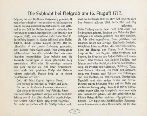 Die Schlacht bei Belgrad am 16. August 1717