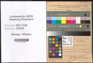 Entnazifizierung Wilhelm Bender , geb. 25.04.1917 ()