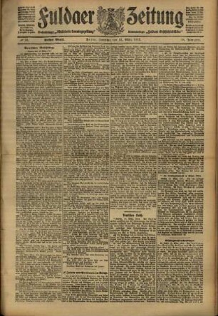 Erste Ausgabe vom Samstag, den 11. März 1911.