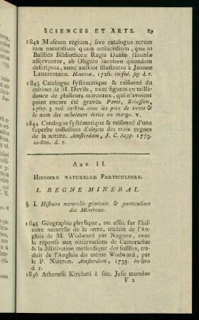 83-94, I. Regne Minéral.