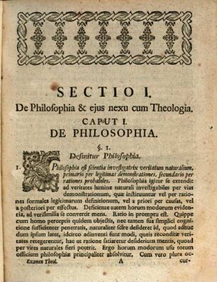 Examen Theologicum Philosophiæ Neotericæ Epicureæ, Cartesianæ, Leibnizianæ, Wolfianæ