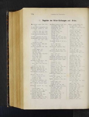 C. Register der Käfer-Gattungen und -Arten.