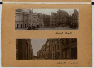 Am Markt, Rostock. Langestraße, Rostock: Ansichten (aus: Skizzen- und Fotoalbum 25)