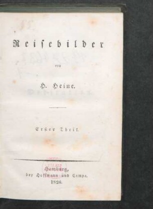 Theil 1: Reisebilder