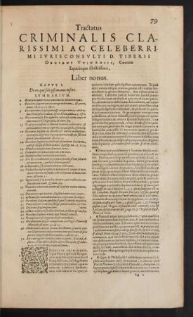 Tractatus Criminalis ... D. Tiberii Deciani ... Liber nonus.