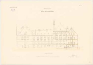 Universität Breslau Medizinische Institute an der Maxstraße. Anatomisches Institut: Schnitt mit Ostansicht 1:100