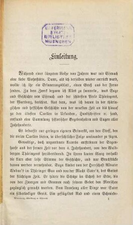 Die Wartburg und Eisenach in Sage und Geschichte