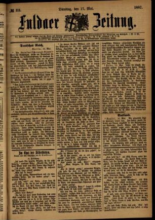 Ausgabe vom Dienstag, den 17. Mai 1887.