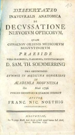 De decussatione nervorum opticorum