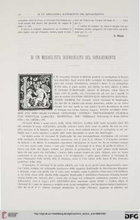 1: Di un medaglista sconosciuto del Rinascimento