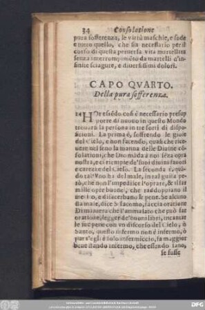 Capo Quarto. Della pura sofferenza.