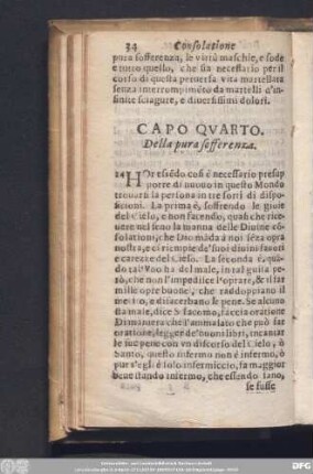 Capo Quarto. Della pura sofferenza.