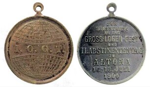 Altona,Tragbare Erinnerungsmedaille an das Gross-Logen-Fest und II. Abstinententag des Guttemplerordens