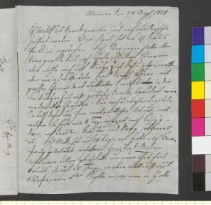 Brief von Kirms, Franz an Goethe, Johann Wolfgang von
