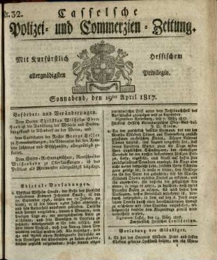 Nr. 32, Sonnabend, den 19ten April 1817