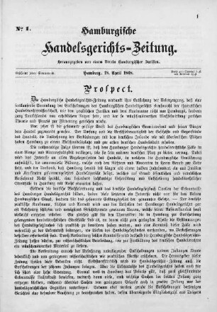 No. 1. 18. April 1868
