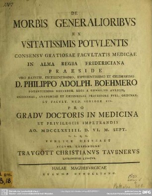 De Morbis Generalioribus Ex Usitatissimis Potulentis