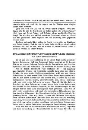 Sprachliche und naturwissenschaftliche Bildung