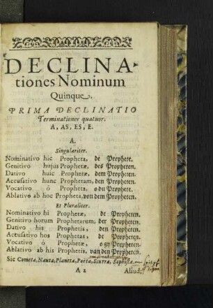 Declinationes Nominum Quinque. [u. a.]