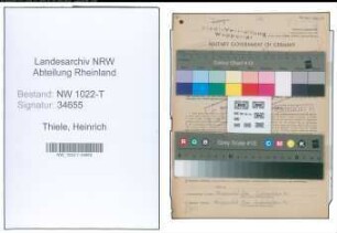 Entnazifizierung Heinrich Thiele , geb. 13.09.1914 (Stadtangestellter)