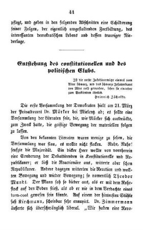 Entstehung des constitutionellen und des politischen Clubs