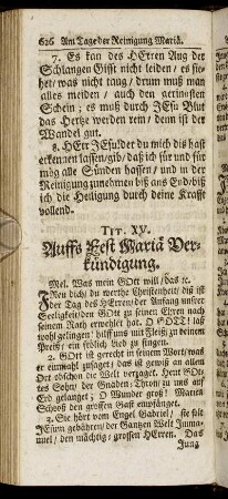 Tit. XV. Auffs Fest Mariä Verkündigung.