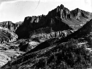 Panorama : Blick auf die Schotterformationen des Palca-Canyons