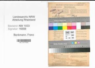 Entnazifizierung Franz Benkmann , geb. 02.02.1897 (Polizist)