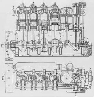 Umsteuerbarer Dieselmotor mit 150 PS : Technikgeschichte | Industrie und Technik | Verbrennungs-Kraftmotoren (Gasgeneratoren)