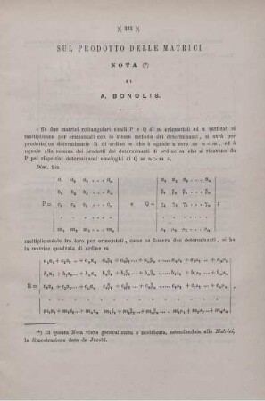 Sul prodotto delle matrici.