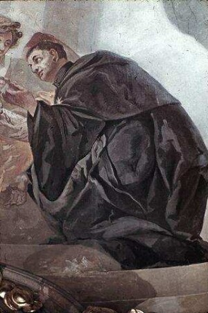Vision des heiligen Nikolaus von Tolentino: Erscheinung der Madonna und des heiligen Augustinus