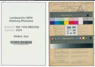 Entnazifizierung Karl Wefers , geb. 05.09.1895 (Lampenmeister)