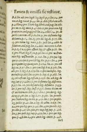 Errata & omissa sic restitue.